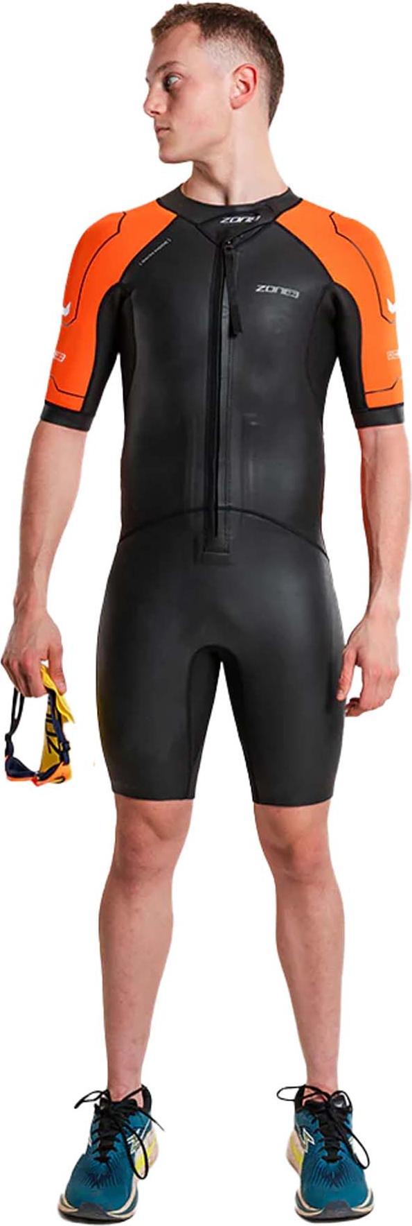 Zone3 Versa Swimrun våtdrakt til menn i svart og oransje
