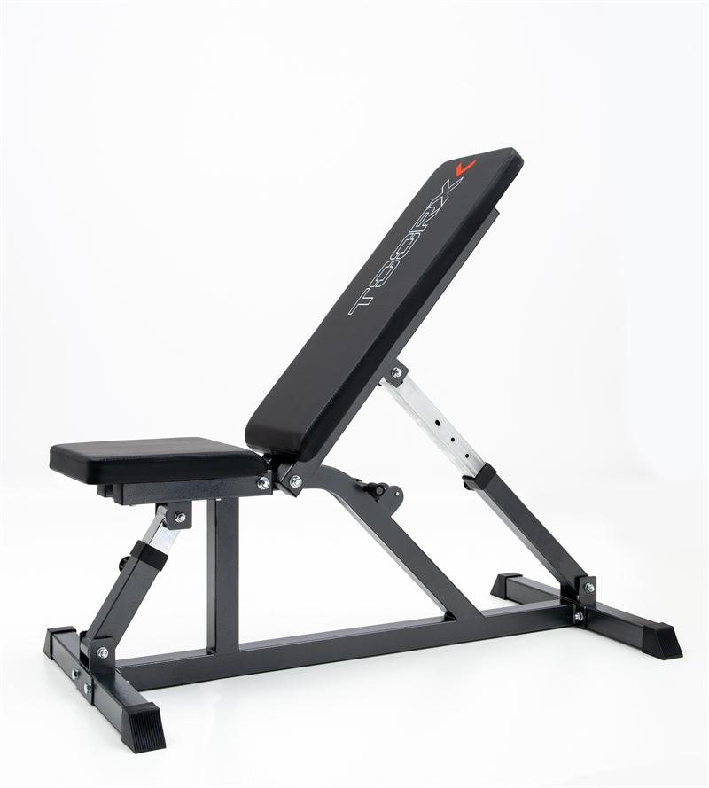 Toorx WBX 85 justerbar treningsbenk med doble stålprofiler og sort polstring
